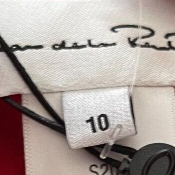 $2,390 NEW OSCAR DE LA RENTA STUNNING RED FLORAL MIDI  RUNWAY DRESS US 10 - Picture 10 of 11